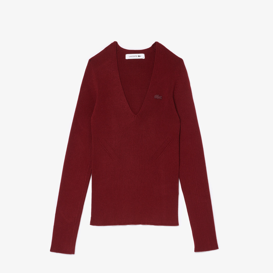 Seamless Ribbed V Neck Sweater - AF0625