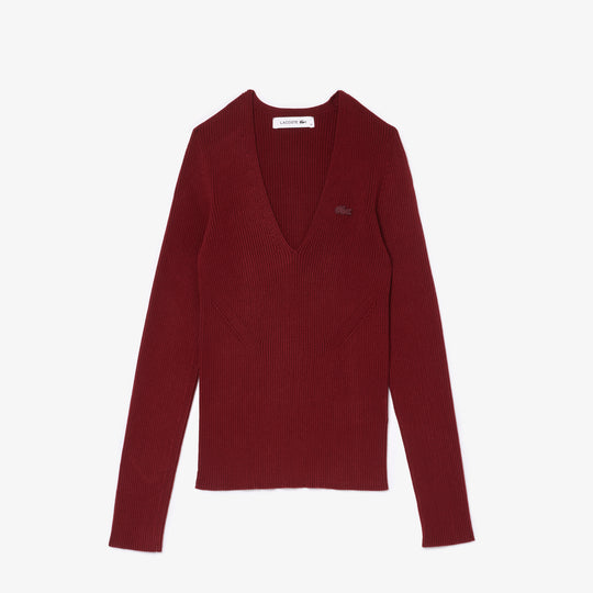 Seamless Ribbed V Neck Sweater - AF0625
