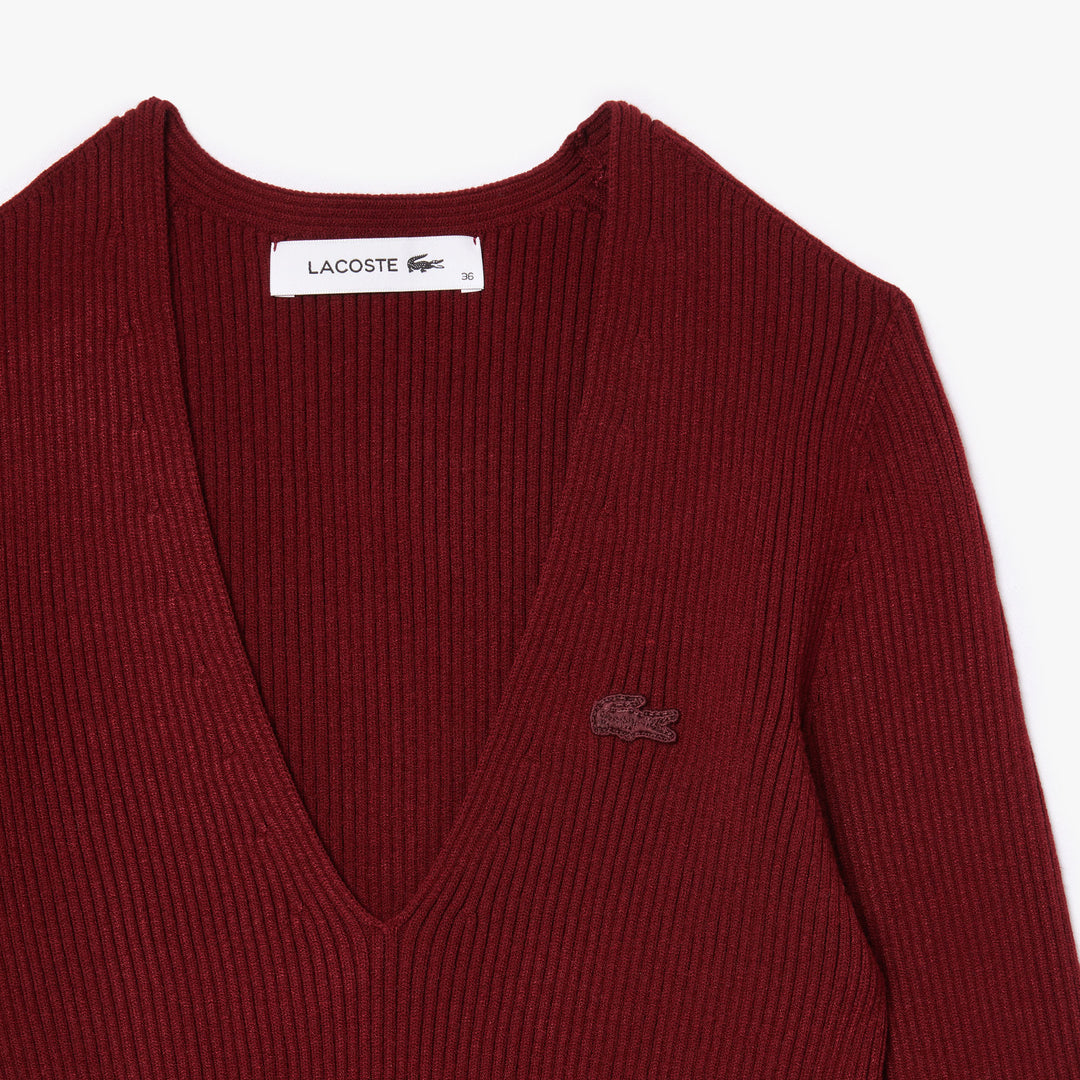Seamless Ribbed V Neck Sweater - AF0625