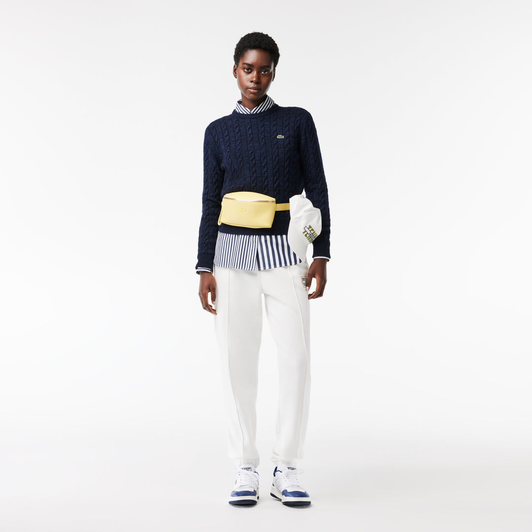 Wool/Cotton Blend Cable Knit Sweater  - AF0633