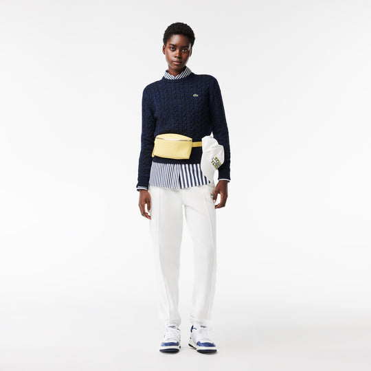 Wool/Cotton Blend Cable Knit Sweater  - AF0633