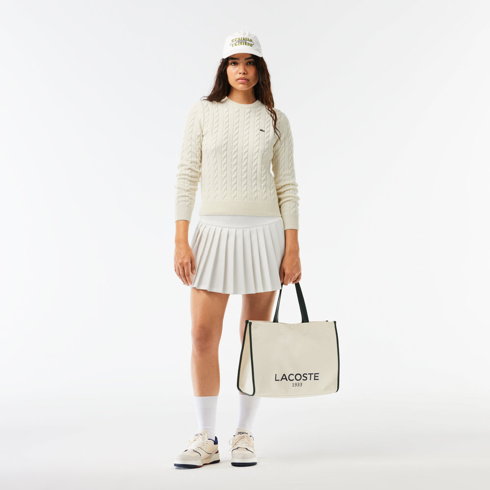 Wool/Cotton Blend Cable Knit Sweater  - AF0633