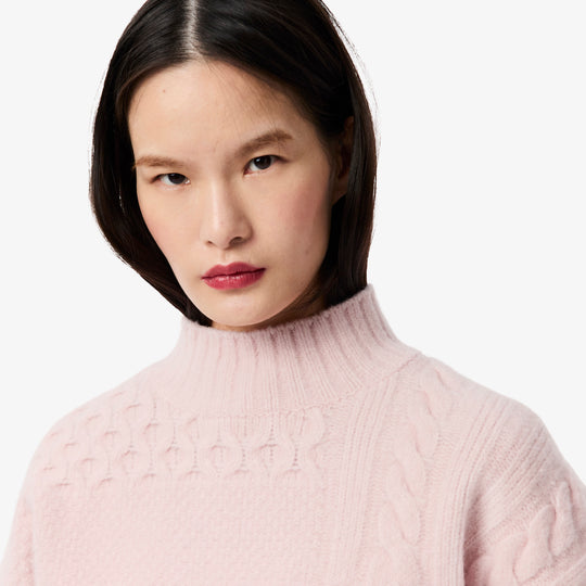 Patchwork Effect High Neck Wool Sweater - AF3974