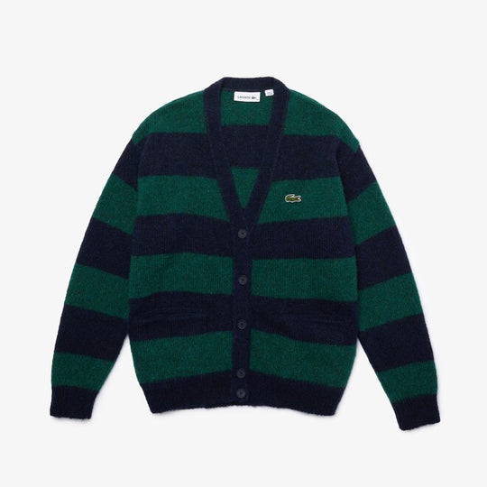Women’s Striped Wool Blend Buttoned Cardigan