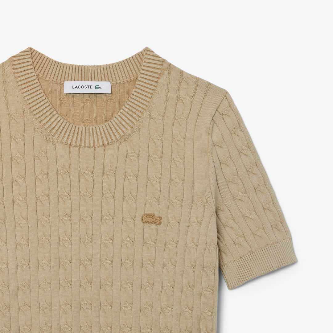 Washed Effect Cable Knit Sweater - AF9277