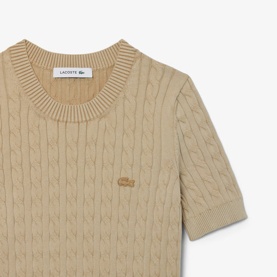 Washed Effect Cable Knit Sweater - AF9277