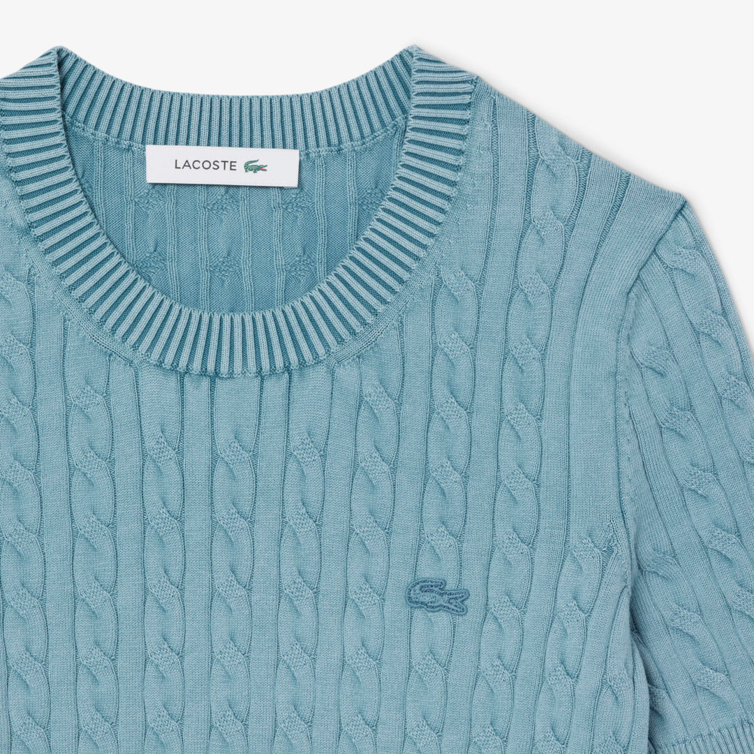 Washed Effect Cable Knit Sweater - AF9277