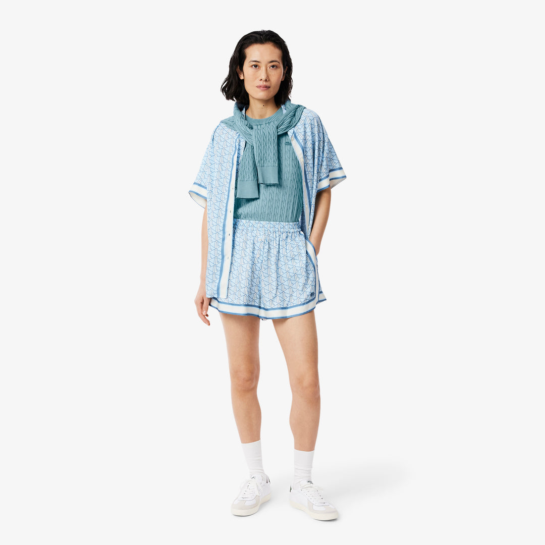 Washed Effect Cable Knit Sweater - AF9277