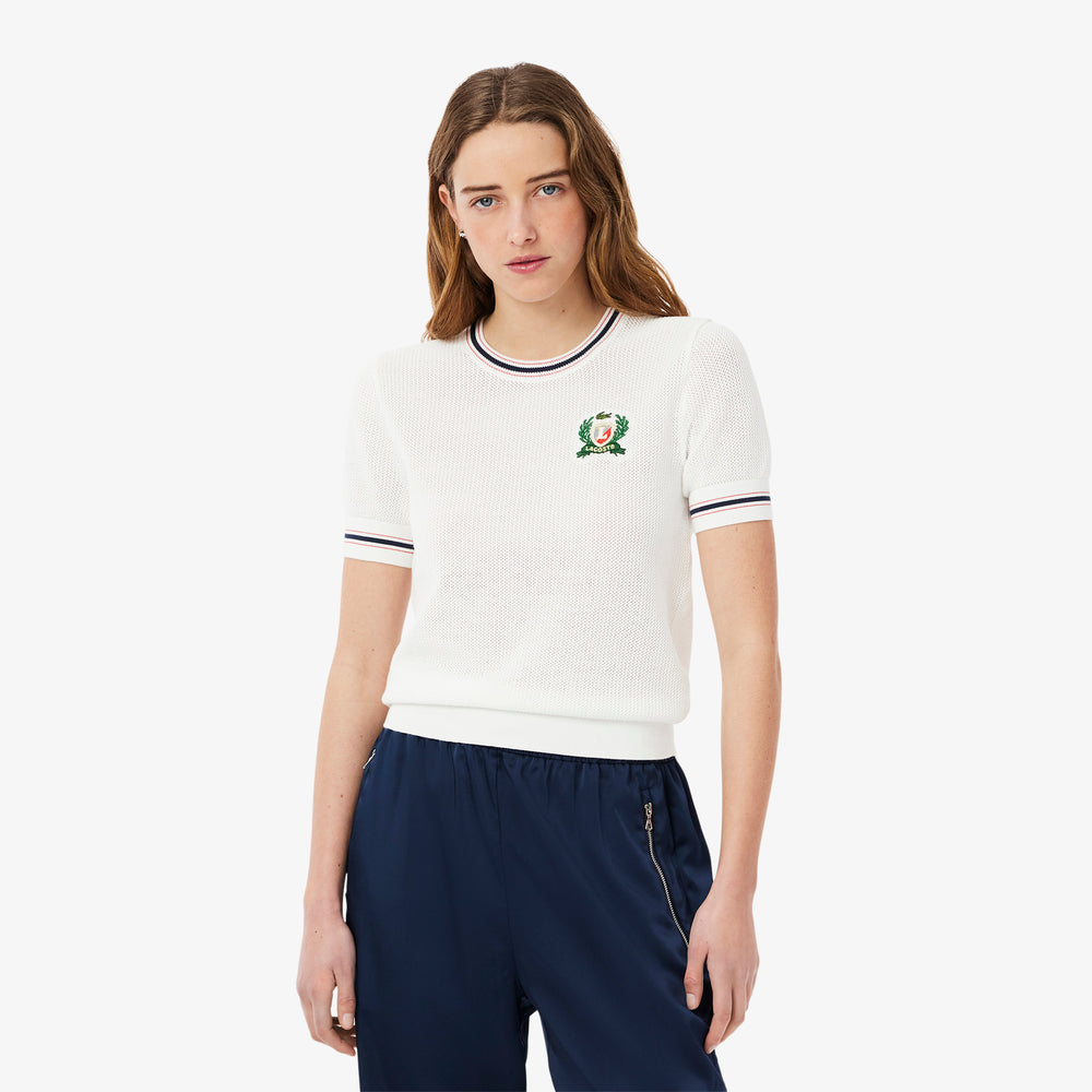French Made Embroidered Shield Sweater - AF9561