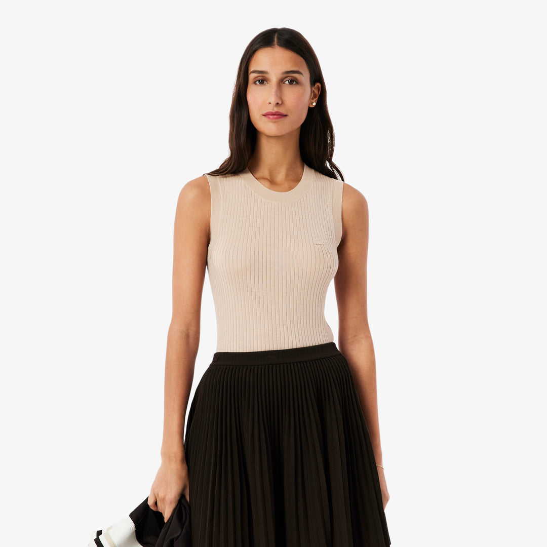Merino Wool 3D Knit Sleeveless Sweater - AF9988