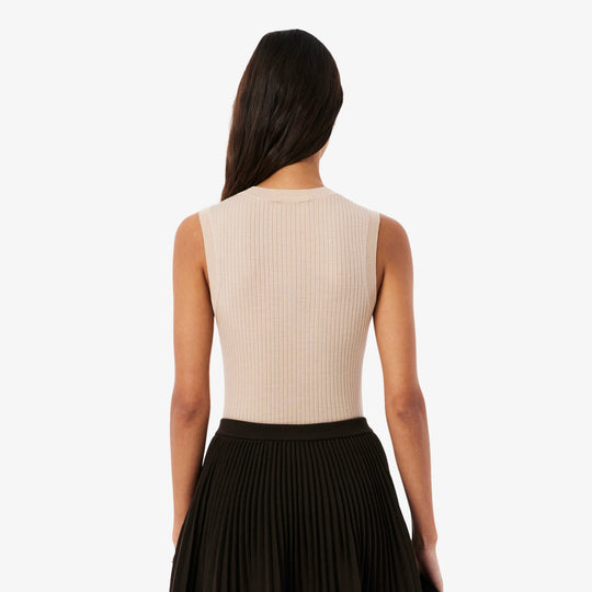 Merino Wool 3D Knit Sleeveless Sweater - AF9988