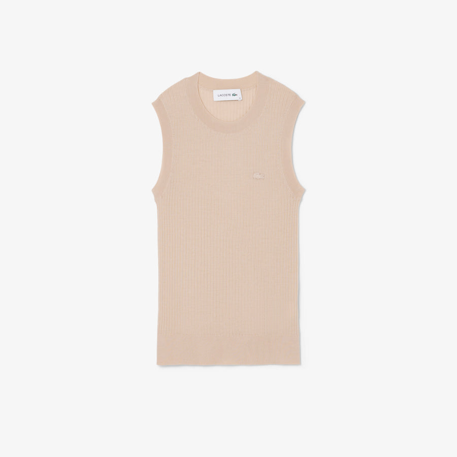 Merino Wool 3D Knit Sleeveless Sweater - AF9988