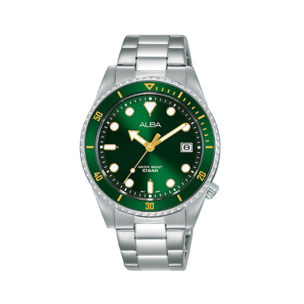 ACTIVE LADY GREEN DIAL SILVER STEEL 36MM - AG8L35X1