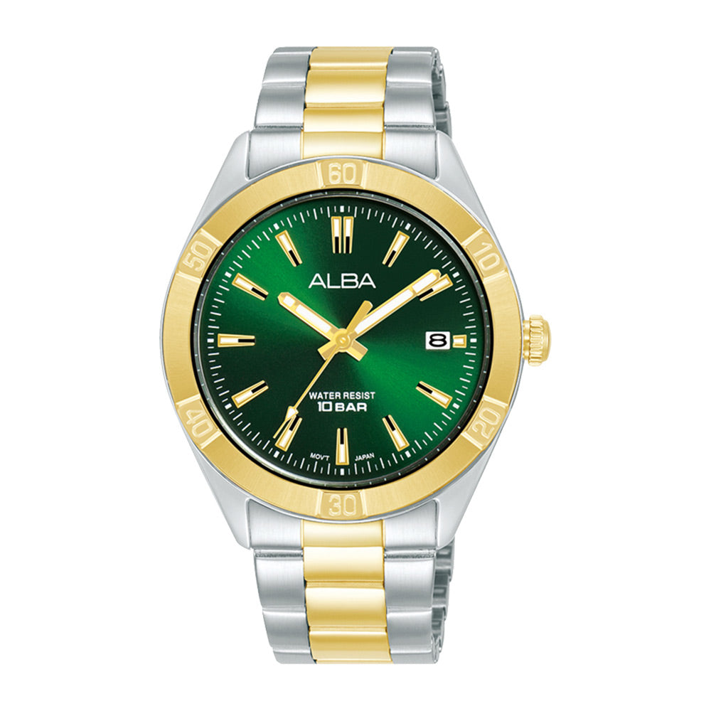 ACTIVE GREEN DIAL SILVER & GOLD BRACELET 35.5MM - AG8M92X1