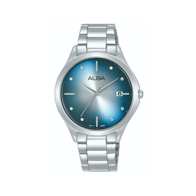 FASHION BLUE DIAL SILVER STEEL 34MM- AG8P55X1