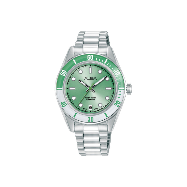ACTIVE LADY L.GREEN DIAL SILV. ST. 34.6MM -AG8Q67X1