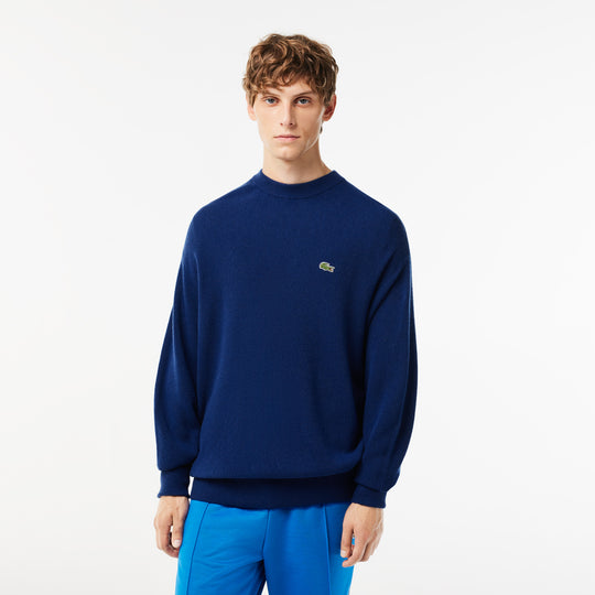 Men's Lacoste Relaxed Fit Crew Neck Wool Sweater - AH0532