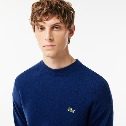 Men's Lacoste Relaxed Fit Crew Neck Wool Sweater - AH0532