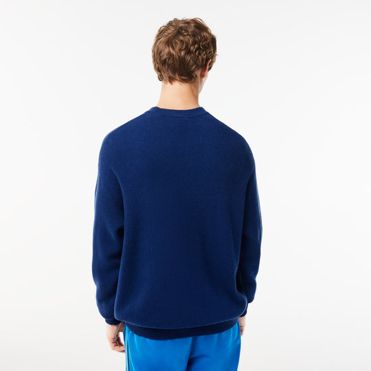 Men's Lacoste Relaxed Fit Crew Neck Wool Sweater - AH0532