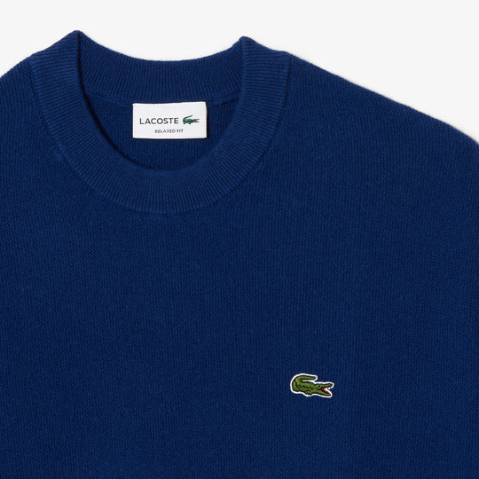 Men's Lacoste Relaxed Fit Crew Neck Wool Sweater - AH0532