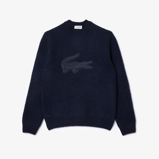 Wool Sweater with Quilted Croc Badge - AH0813 - MYHOLDAL LEBANON
