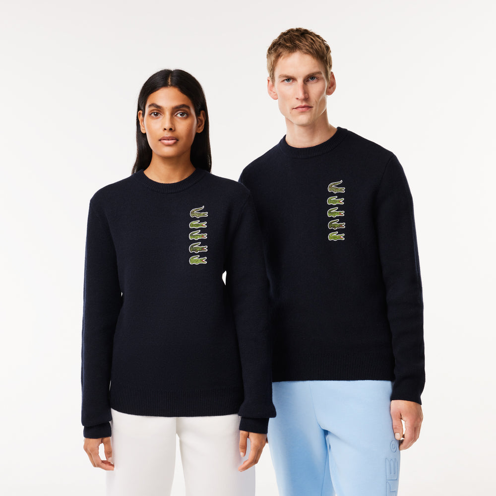 Wool/Cotton Blend Badge Sweater - AH1779