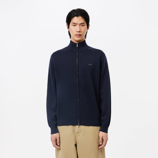High Neck Zipped Wool Cardigan - AH1955