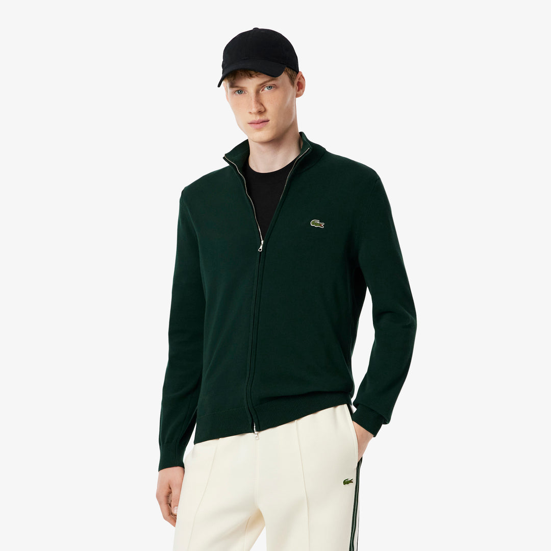 Zipped High Neck Cotton Sweater - AH1957