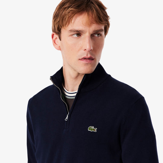 Zipped High Neck Cotton Sweater - AH1980