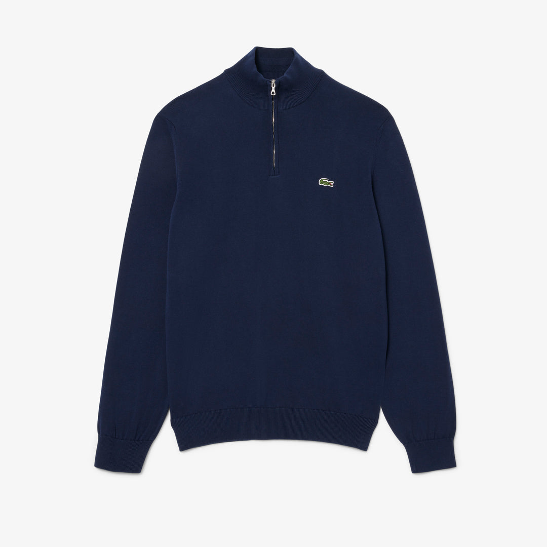 Zipped High Neck Cotton Sweater - AH1980