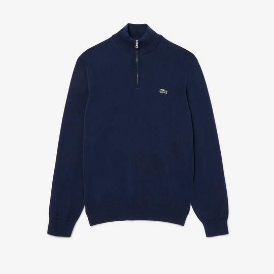 Zipped High Neck Cotton Sweater - AH1980