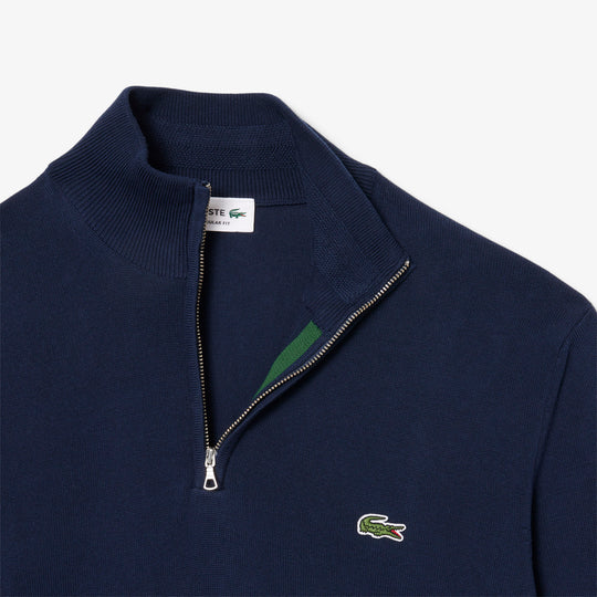 Zipped High Neck Cotton Sweater - AH1980