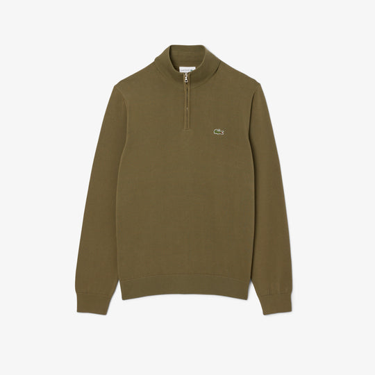 Zipped High Neck Cotton Sweater - AH1980