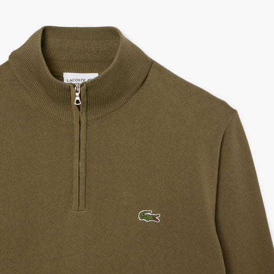 Zipped High Neck Cotton Sweater - AH1980