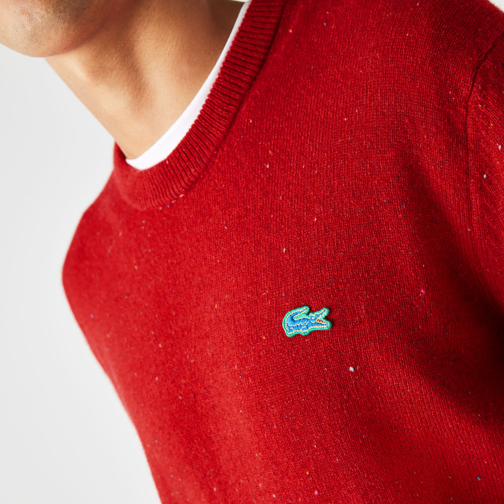 Men's Regular Fit Speckled Print Wool Jersey Sweater