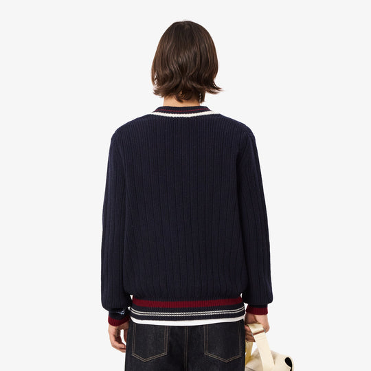 Tennis Style Carded Wool Sweater - AH3133