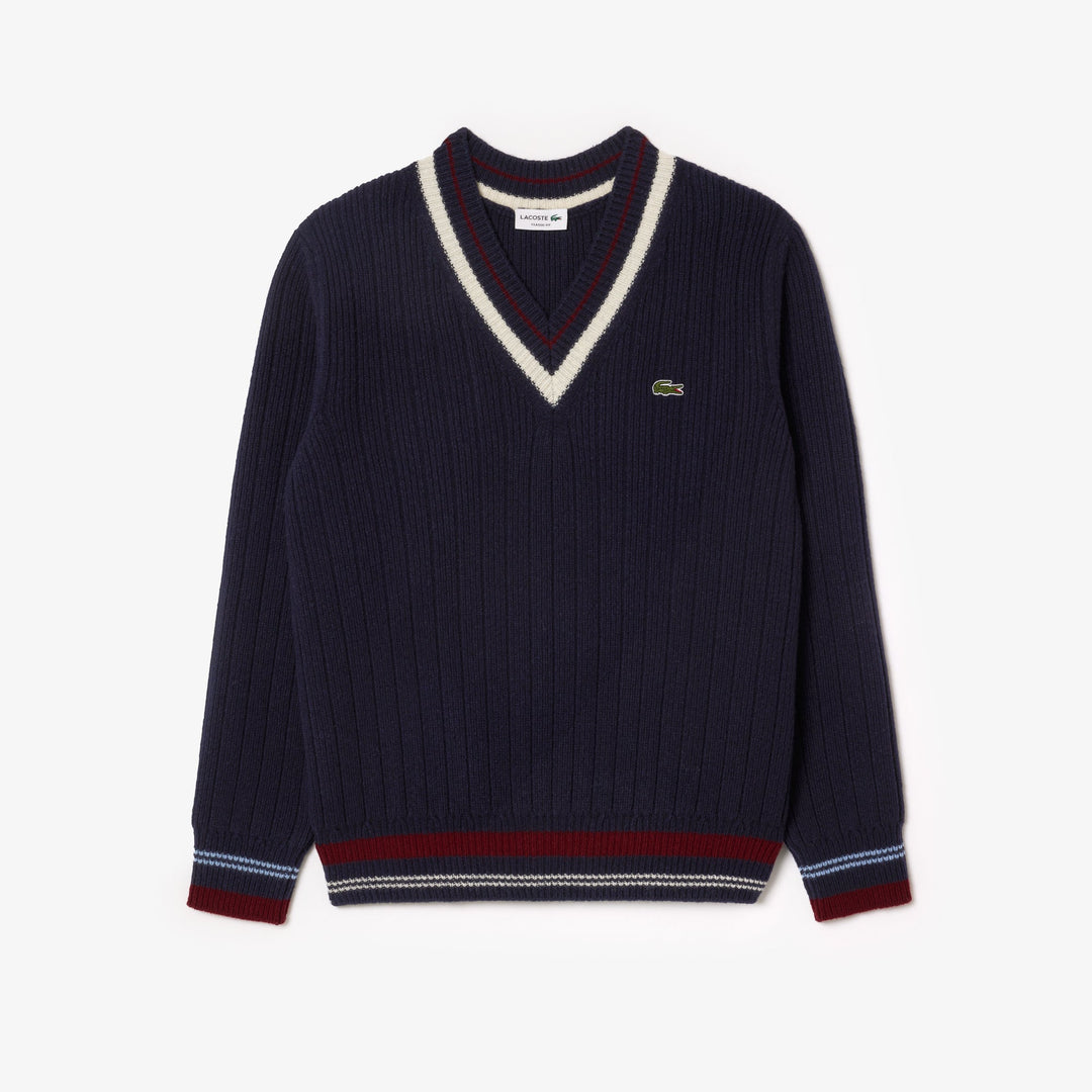 Tennis Style Carded Wool Sweater - AH3133