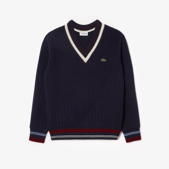 Tennis Style Carded Wool Sweater - AH3133