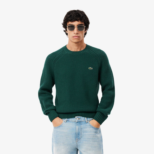 Thick Carded Wool Crew Neck Sweater - AH3142