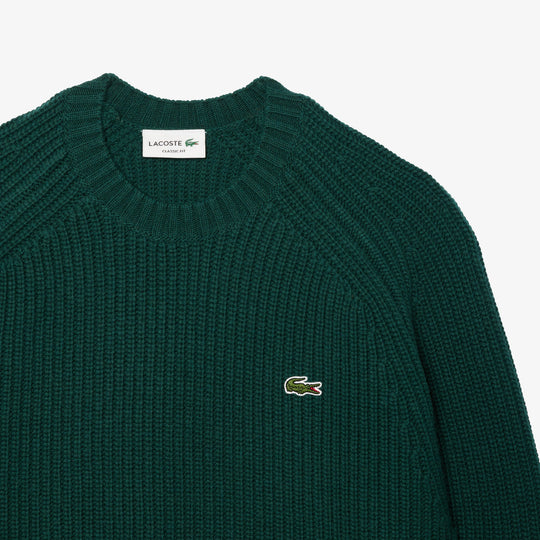 Thick Carded Wool Crew Neck Sweater - AH3142