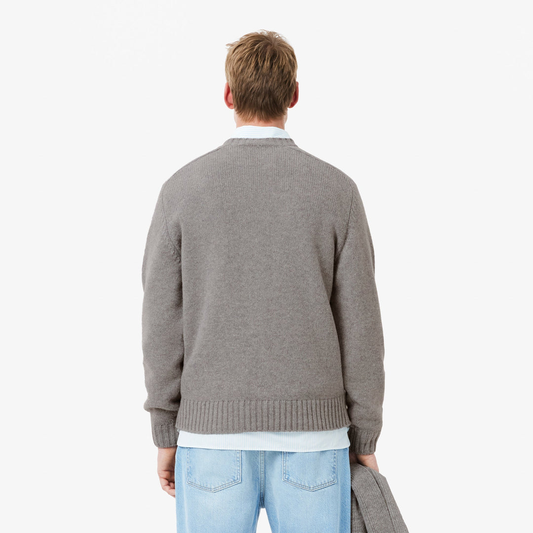 Crocodile Motif Carded Wool Sweater - AH3145