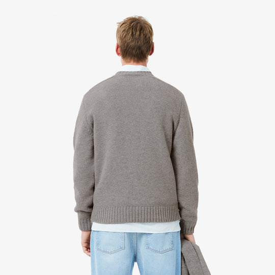 Crocodile Motif Carded Wool Sweater - AH3145