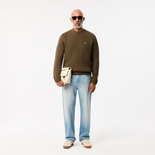 Thick Carded Wool Crew Neck Sweater - AH3223