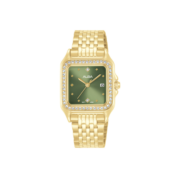 FASHION GREEN DIAL GOLD ST. 28*35MM- AH7FE4X1