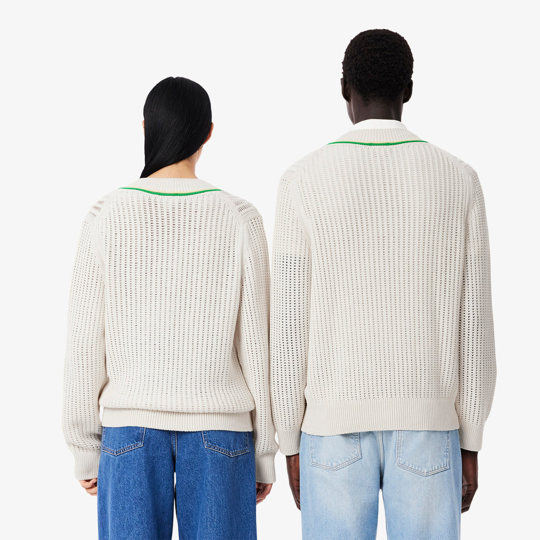 V Neck Striped Tennis Sweater - AH9303