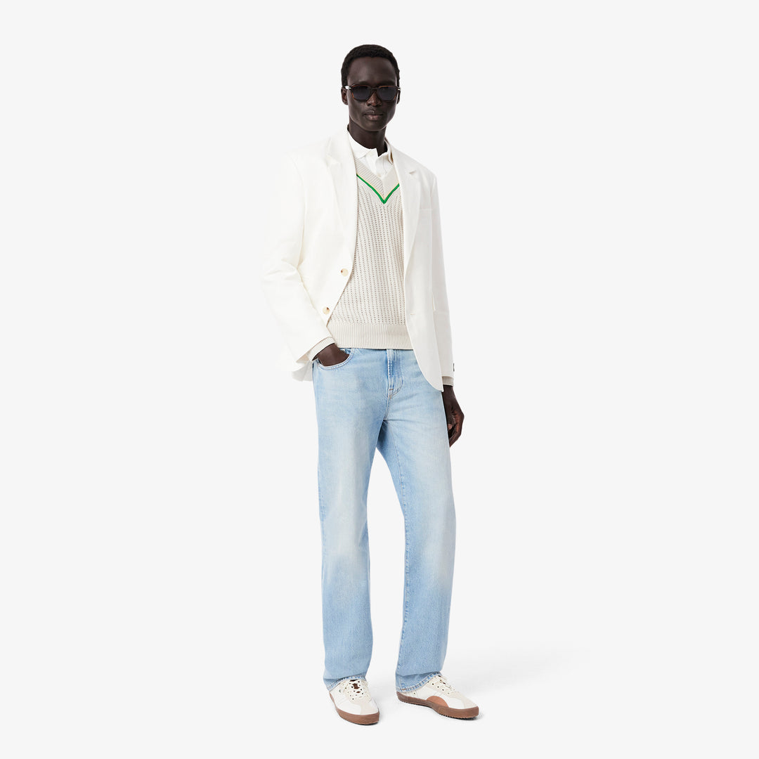 V Neck Striped Tennis Sweater - AH9303