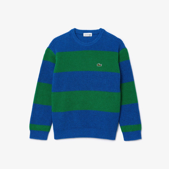 Two Tone Striped Cotton Sweater - AJ2544