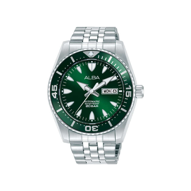 MECHANICAL GREEN DIAL SILVER STEEL 43MM- AL4767X1