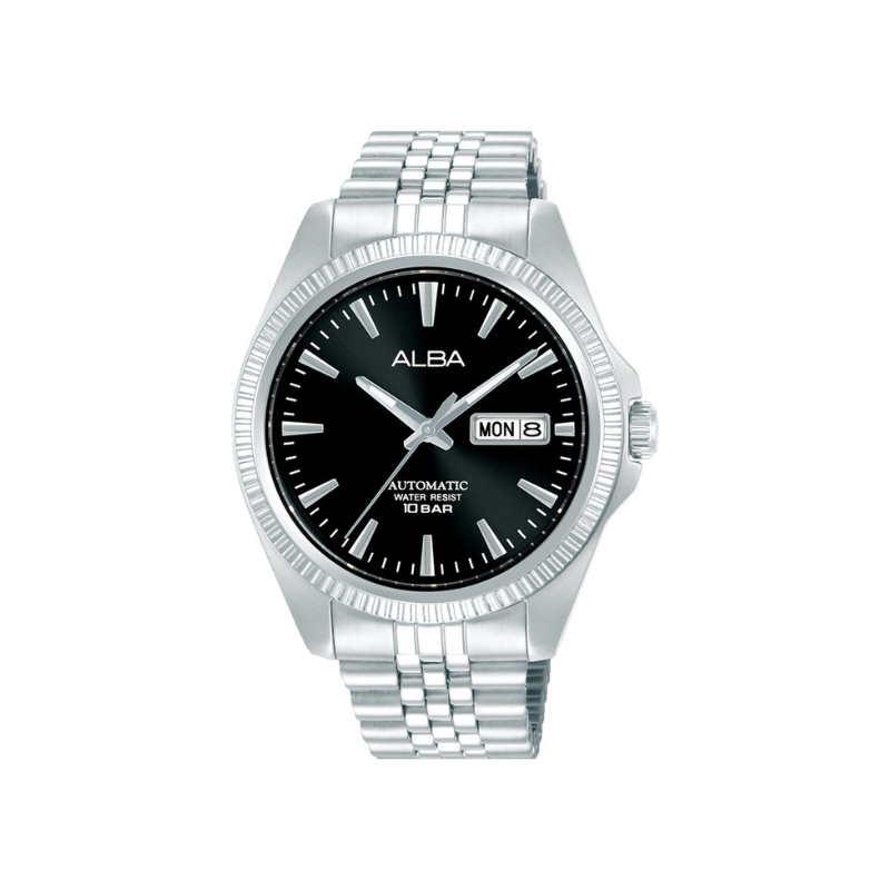 MECHANICAL BLK DIAL SILVER STEEL 41MM-AL4789X1