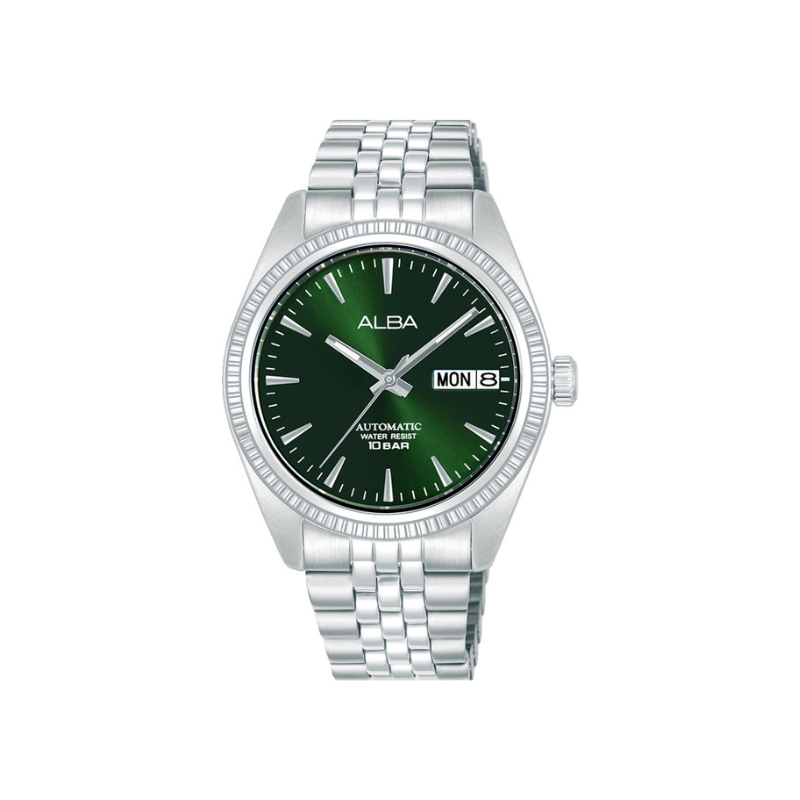 MECHANICAL LADY GREEN DIAL SILVER STEEL 35.5MM- AL4799X1